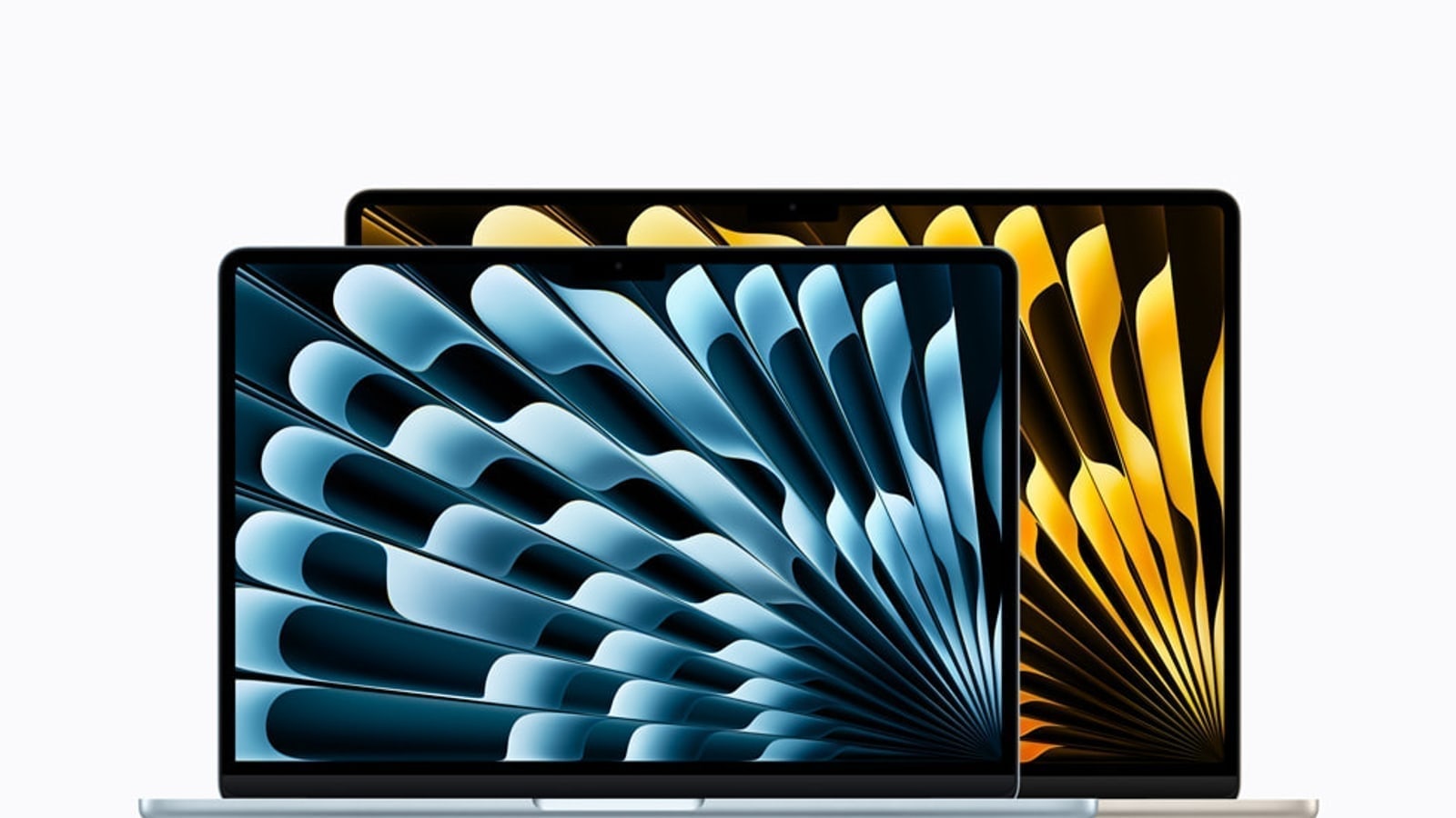 Official Apple photograph of current 13-inch and 15-inch MacBook Air models.