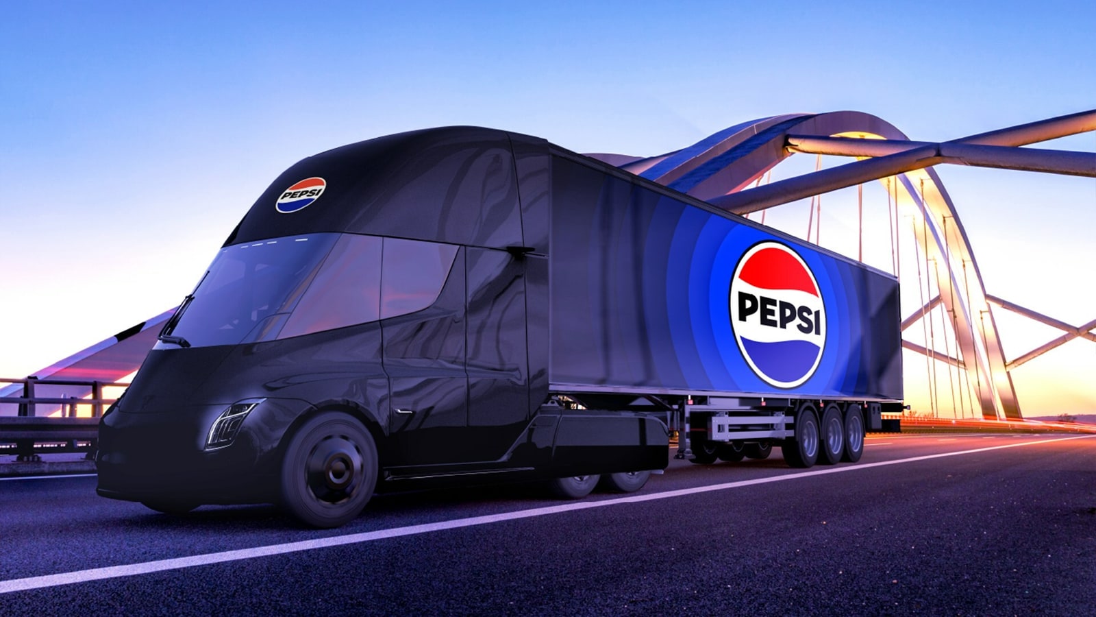 Official Pepsi fleet vehicle carrying the 2023 visual identity.