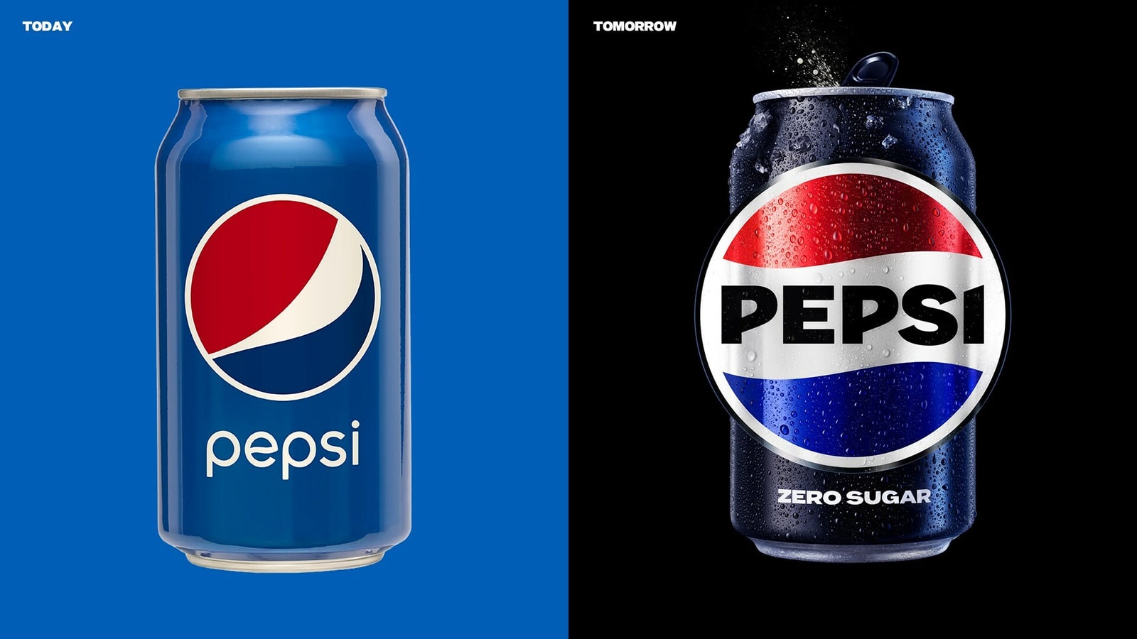 Official Pepsi comparison showing the previous can and the 2023 identity.