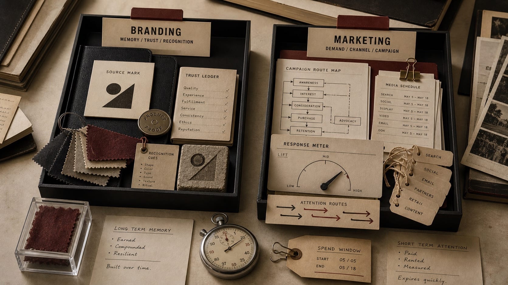 Branding vs Marketing archive visual