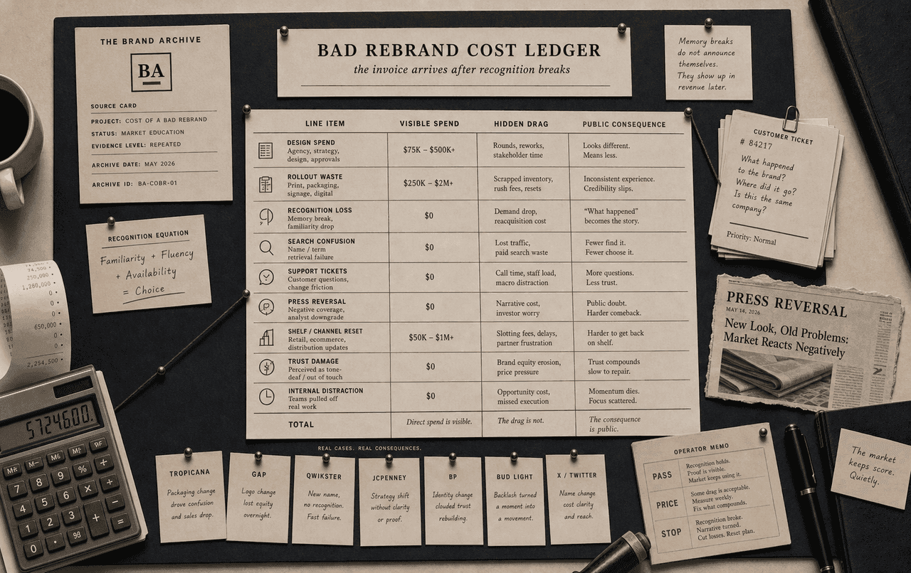 Cost of a Bad Rebrand archive visual
