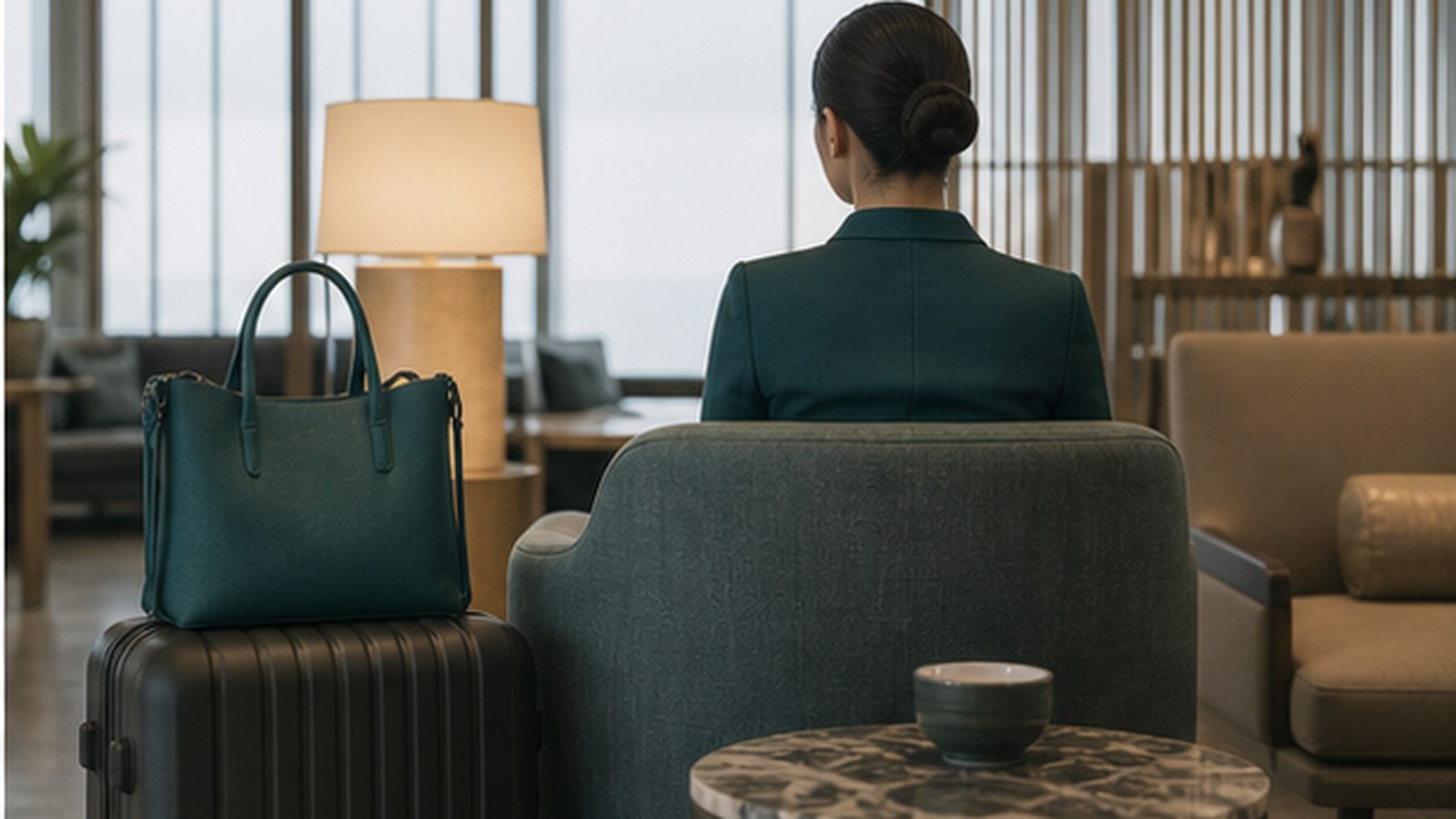 Cathay Pacific generated non-logo brand visual: Travel service needs calm recognition.