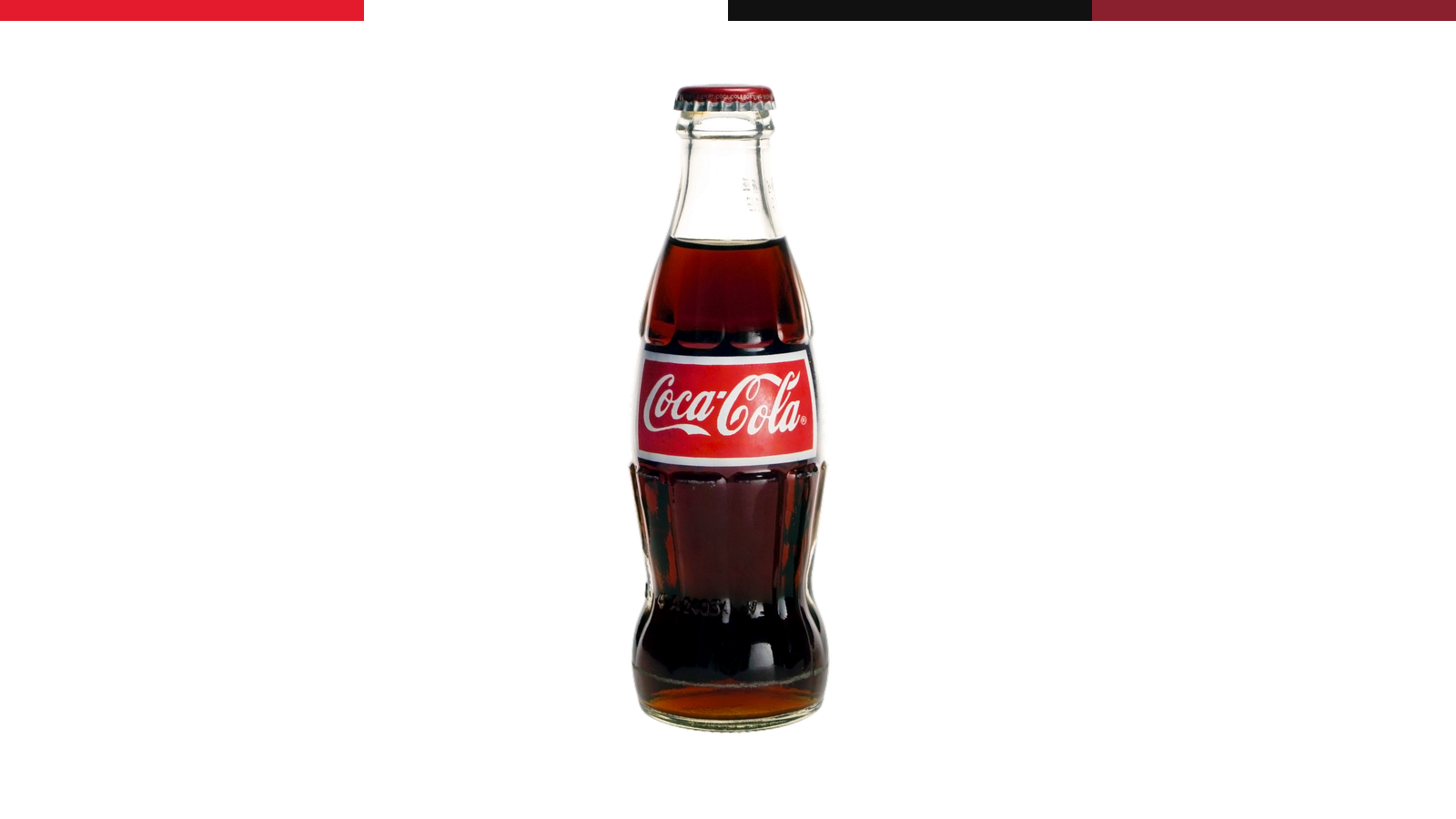 Coca-Cola contour bottle on a clean white editorial canvas.