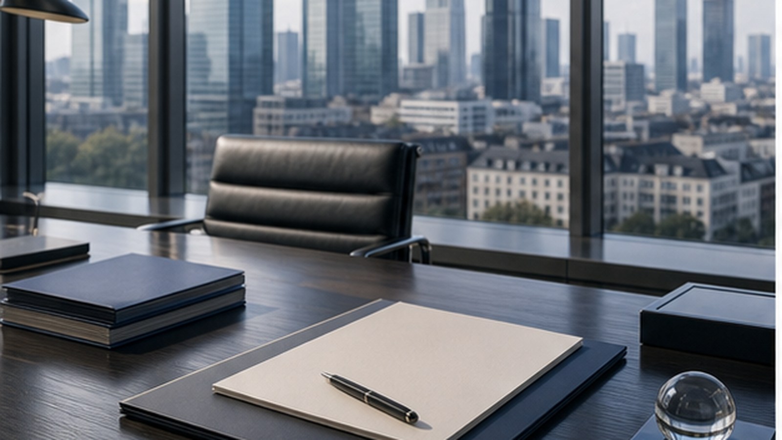 Deutsche Bank generated non-logo brand visual: Advisory work carries city-scale trust.