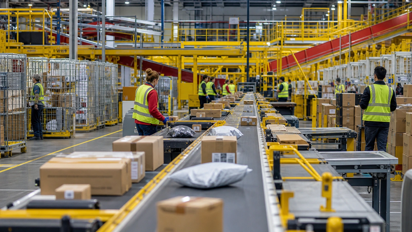 DHL Group brand proof: sortation at scale.