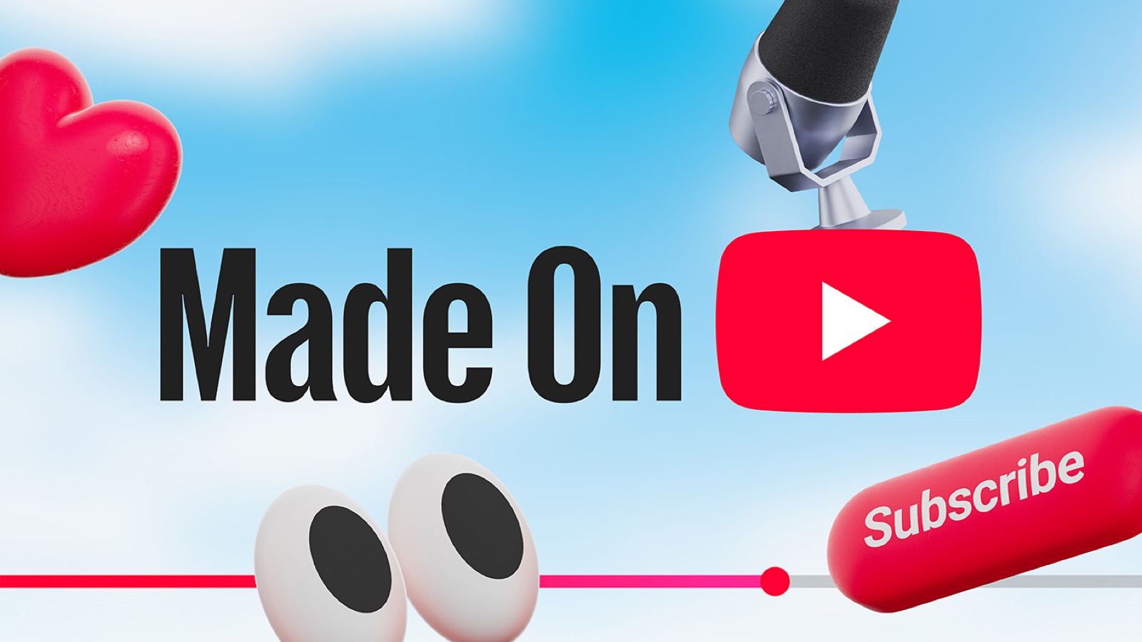Official Made on YouTube artwork showing the play mark, microphone, and subscription controls.