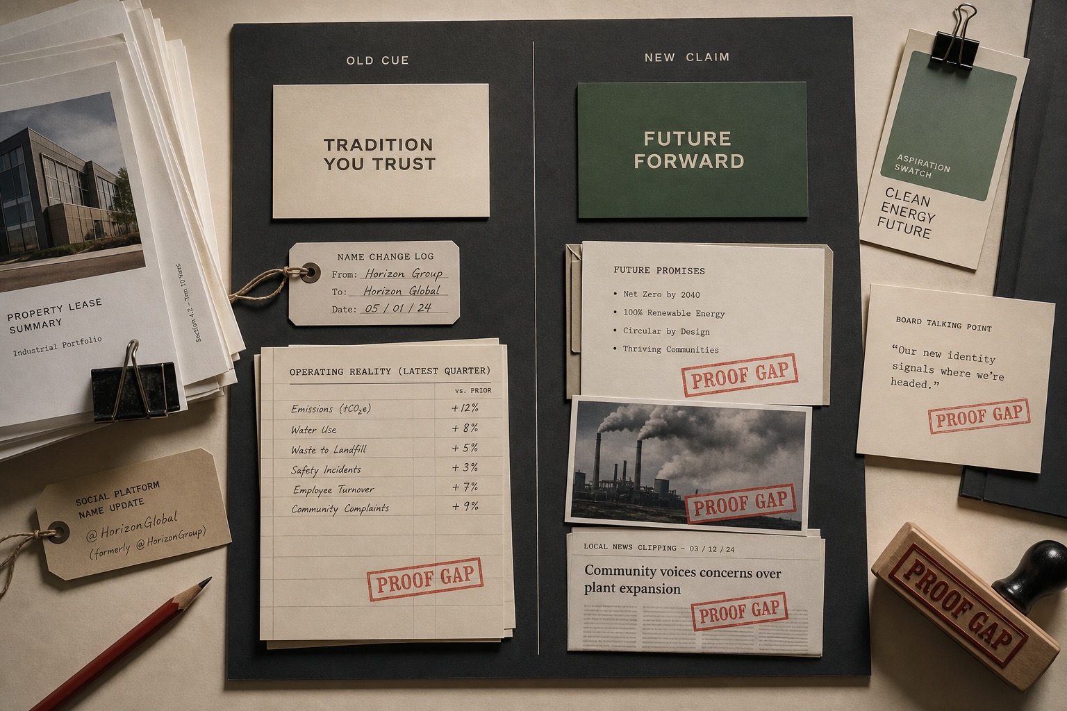 Rebrands Cannot Outrun Reality archive visual