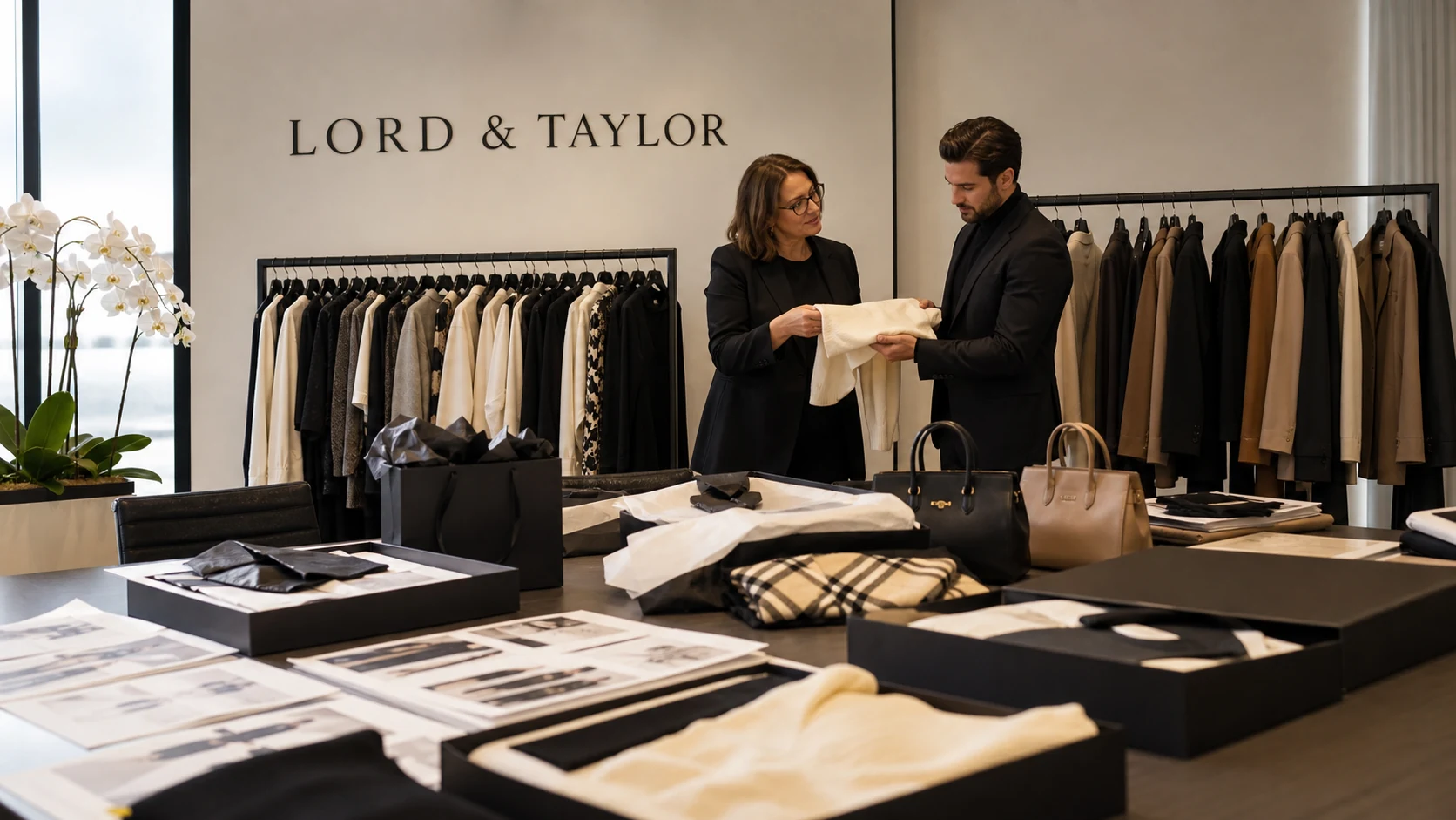 Lord & Taylor brand licensing and product planning table.