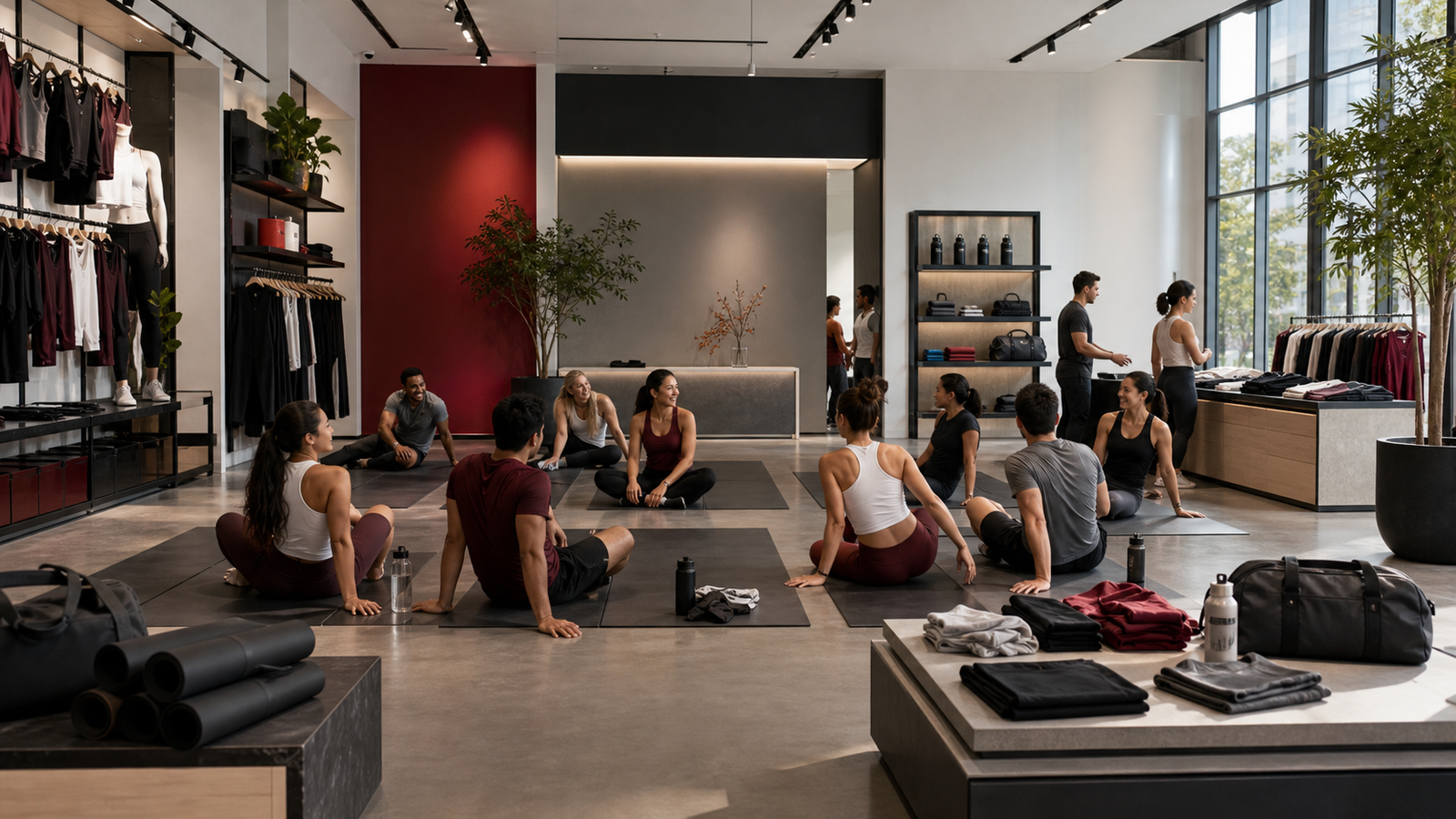 Premium studio retail scene with class and apparel context.