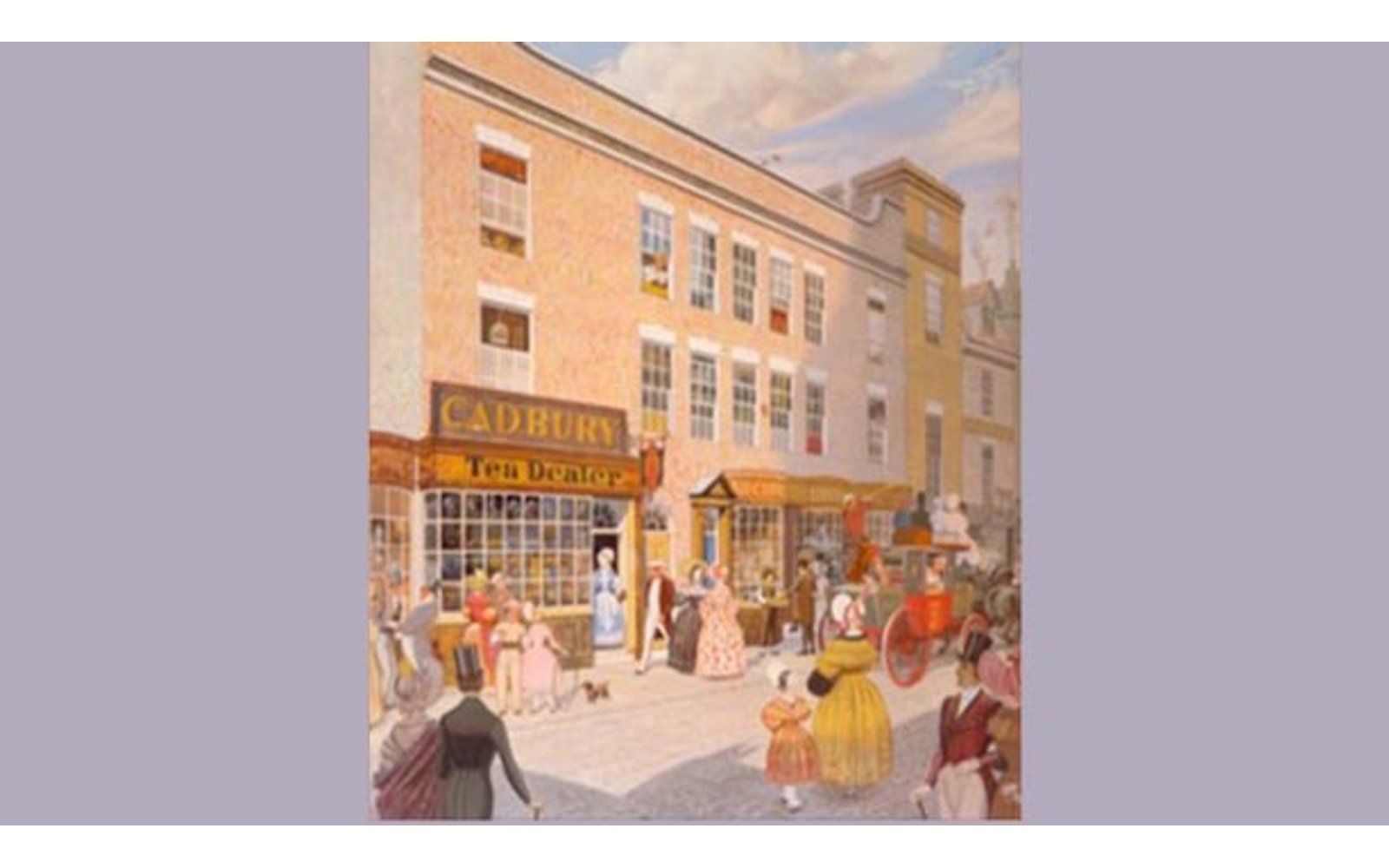 Official Mondelez historical Cadbury shop image from 1824.