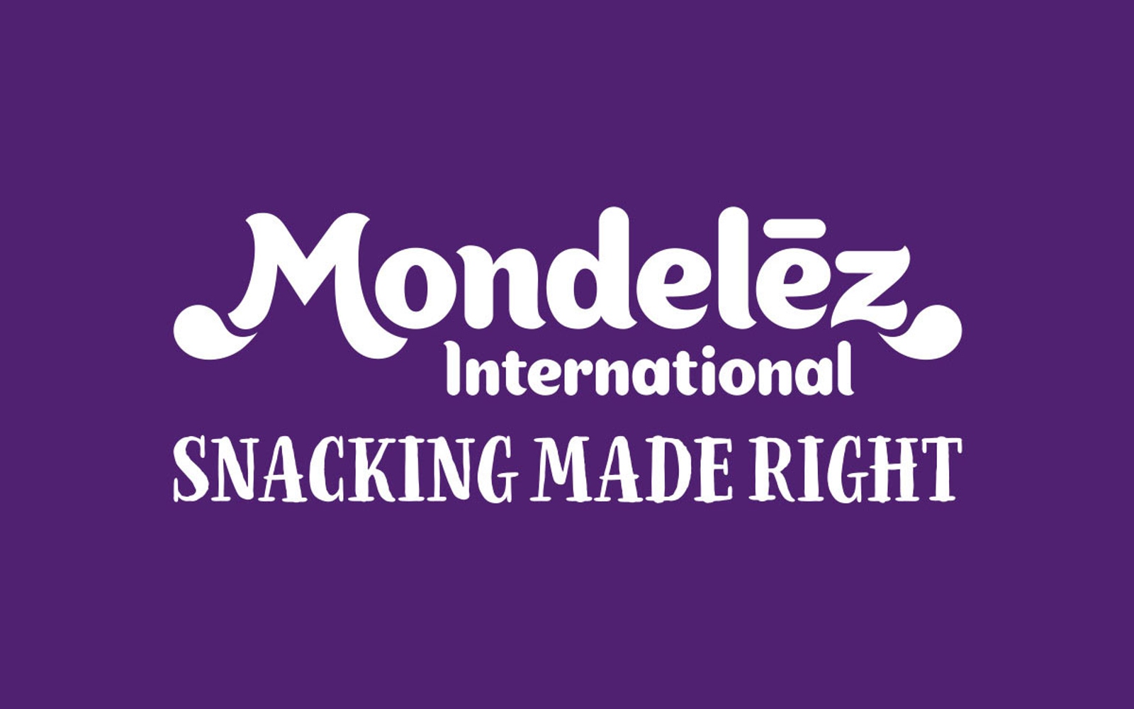 Mondelēz International official purple wordmark source image.