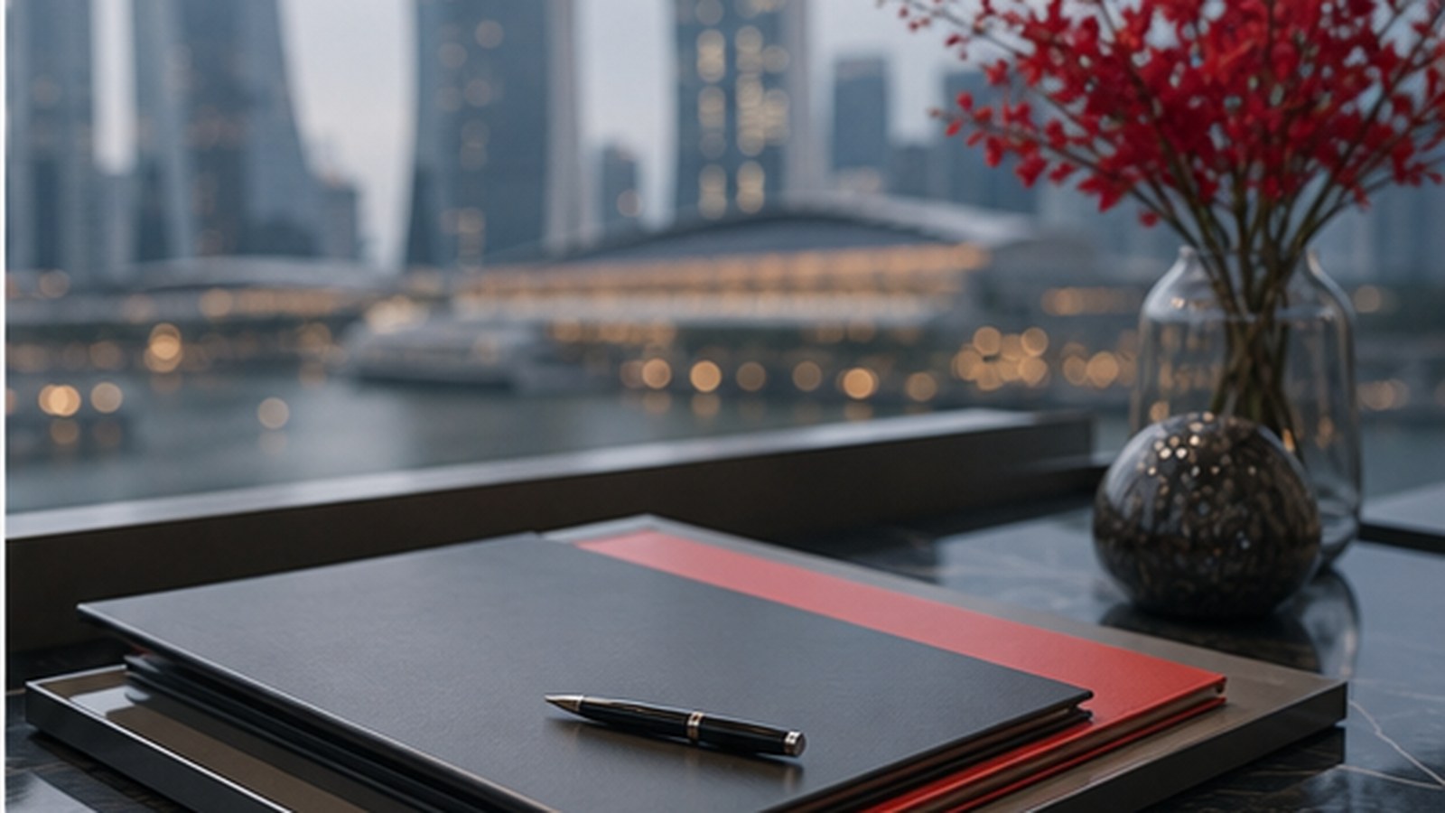 OCBC generated non-logo brand visual: Wealth advice carries the Singapore surface.