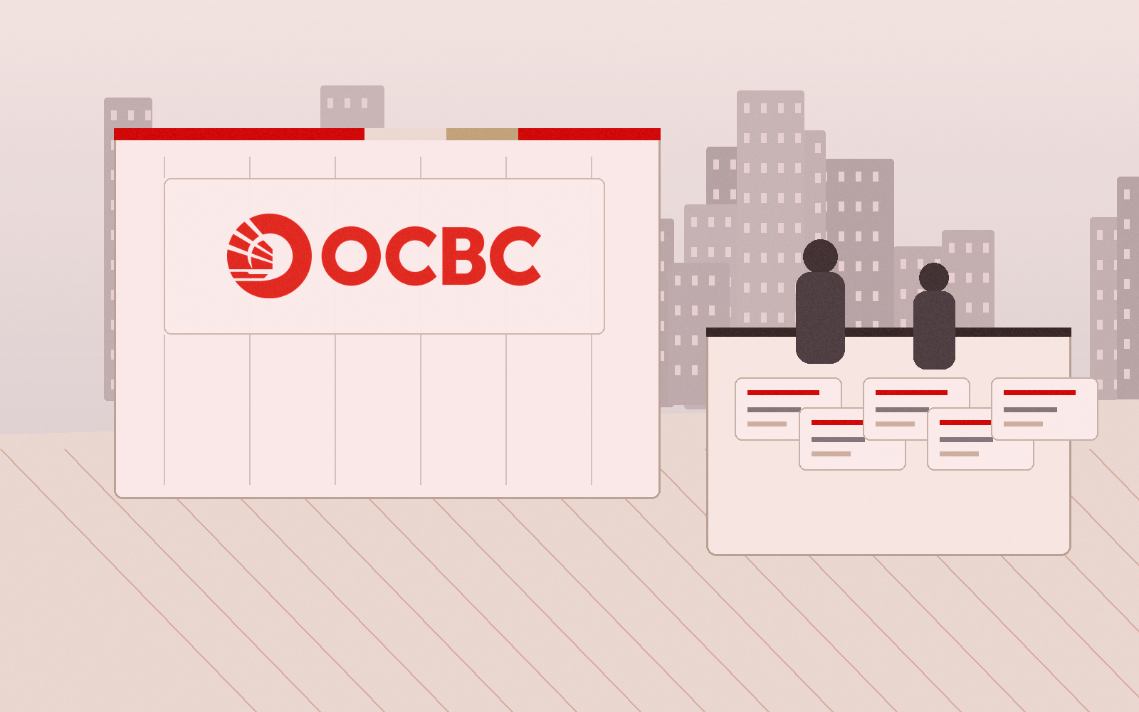 OCBC banking service scene with the source-backed OCBC mark on a regional branch surface.