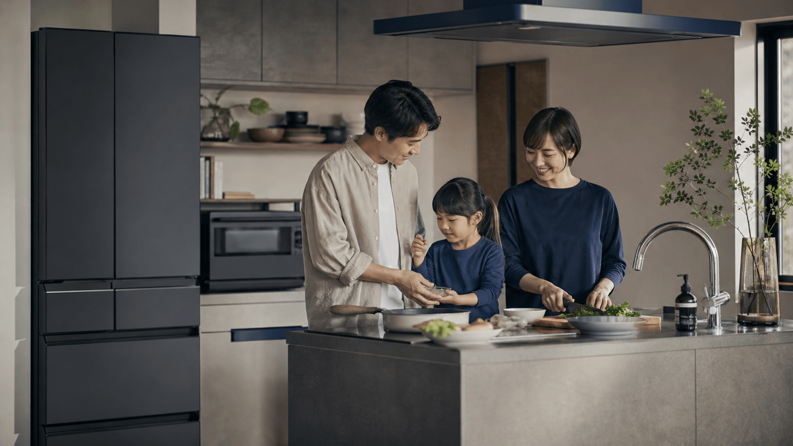 Modern home kitchen with practical appliances and no visible logos.