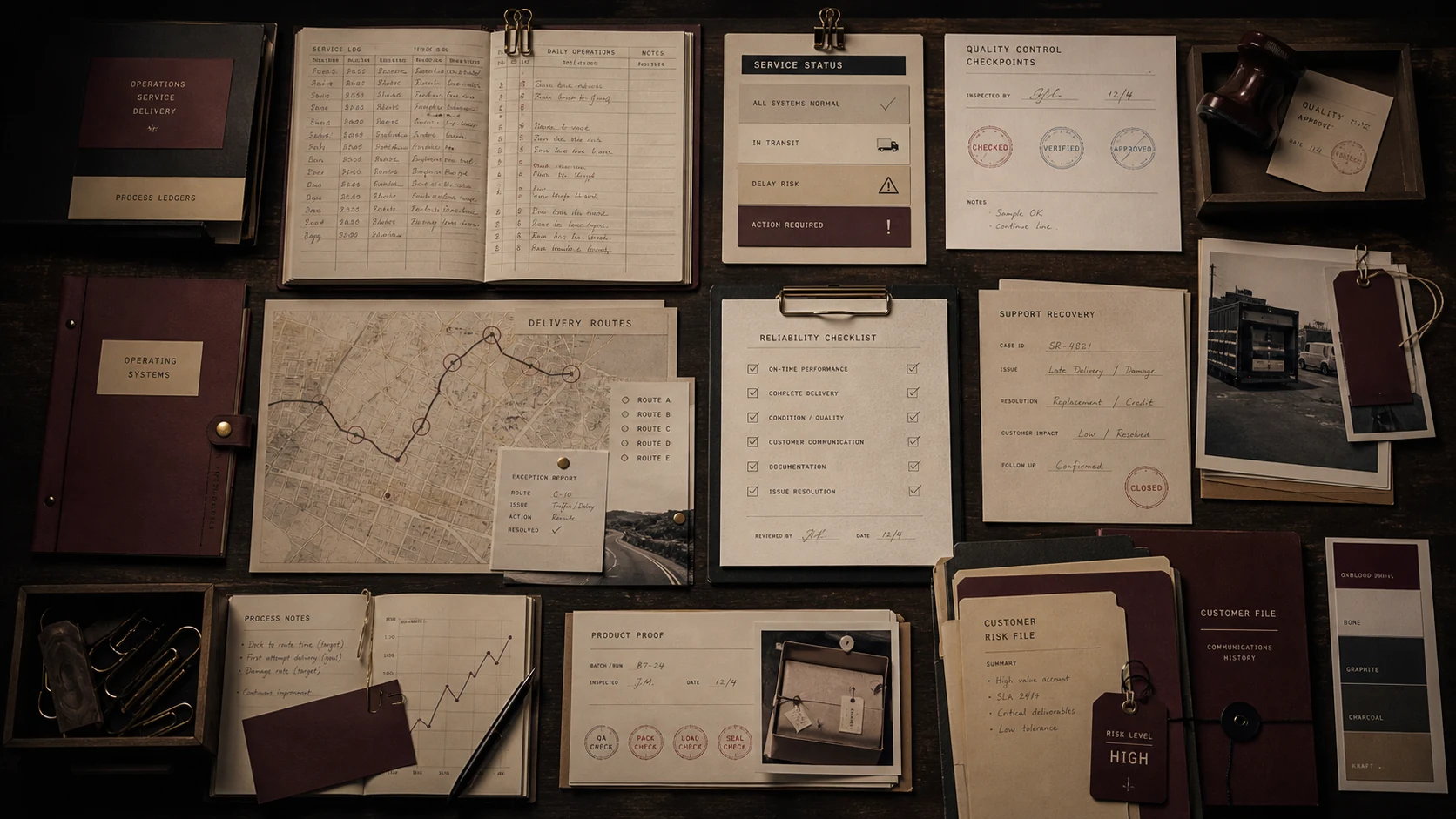 Operating proof surface showing process evidence becoming part of the brand promise.