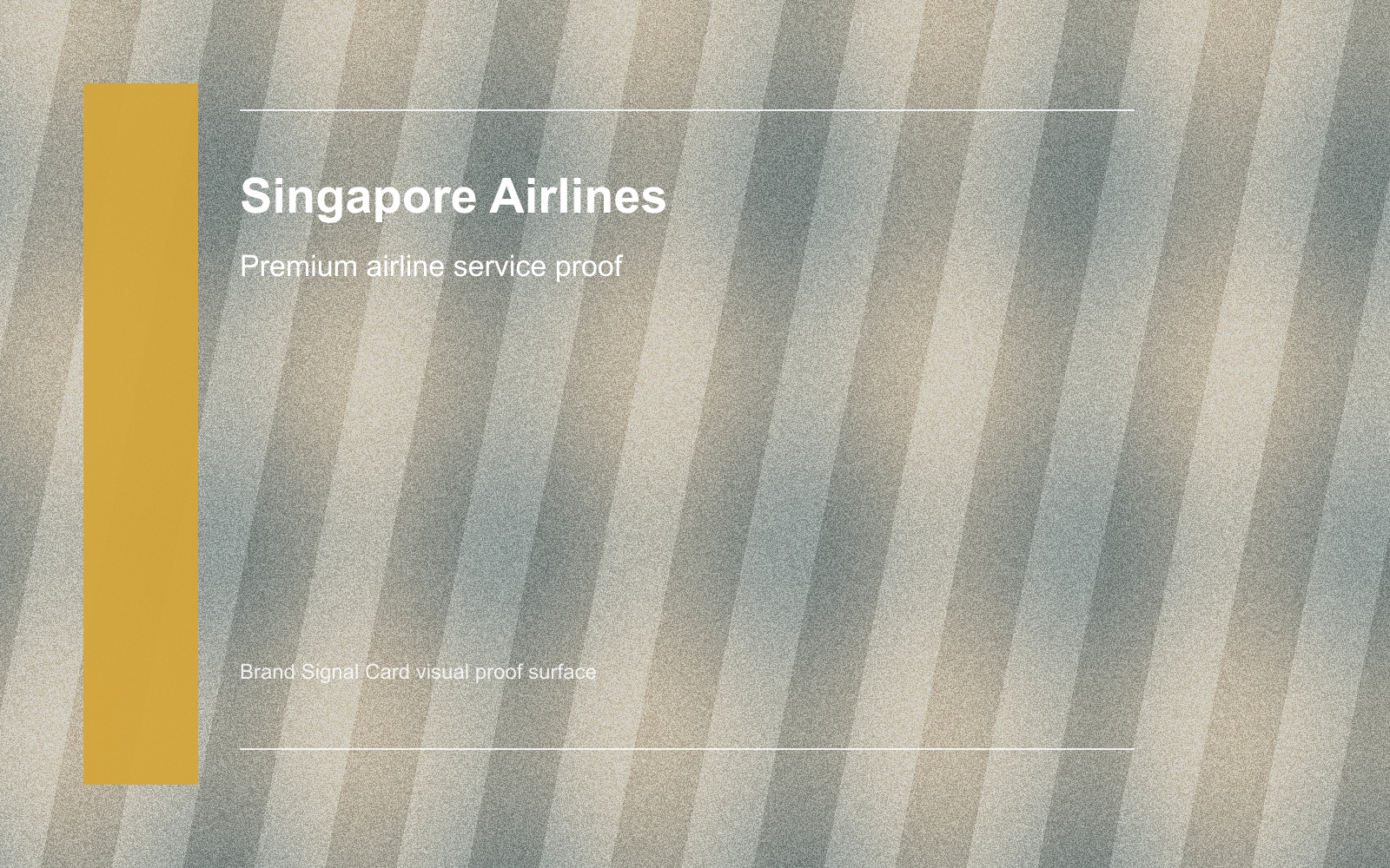 Singapore Airlines brand system proof surface.