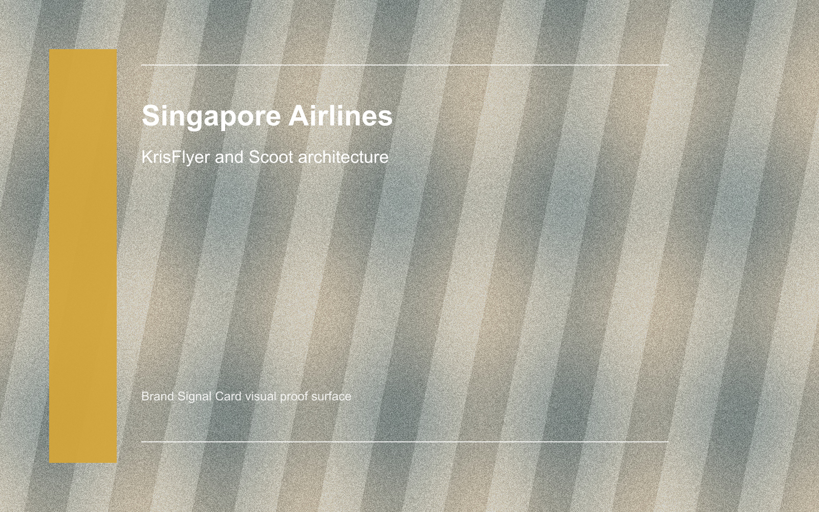 KrisFlyer and Scoot architecture proof surface.