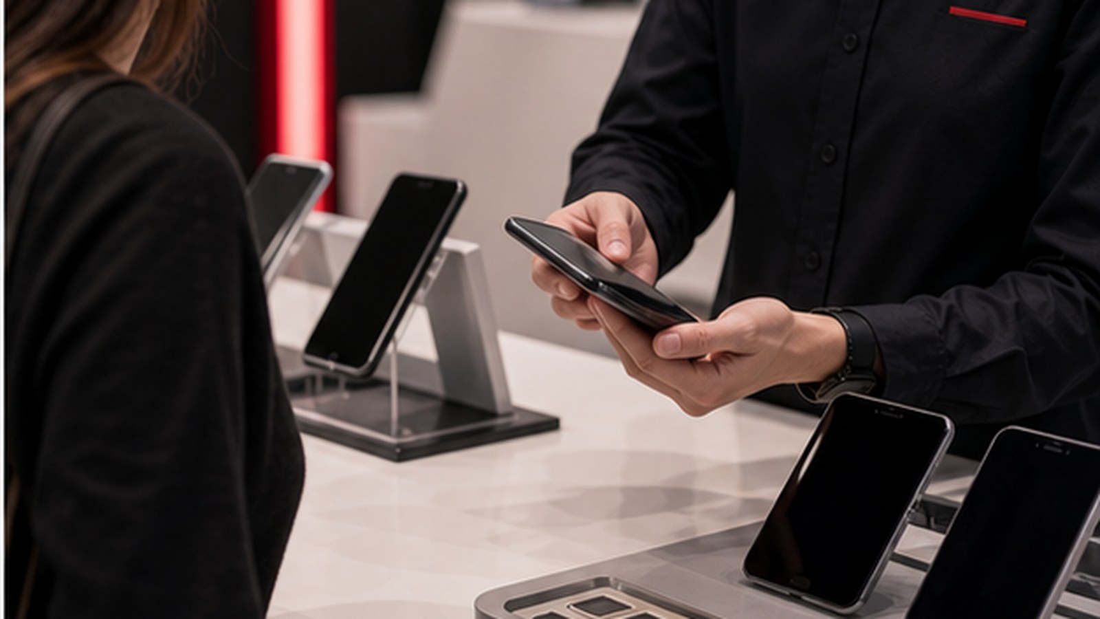 Singtel generated non-logo brand visual: Retail service keeps mobile concrete.