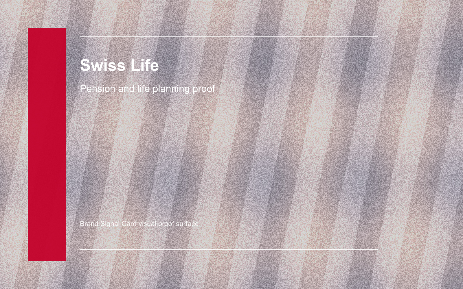 Swiss Life brand system proof surface.