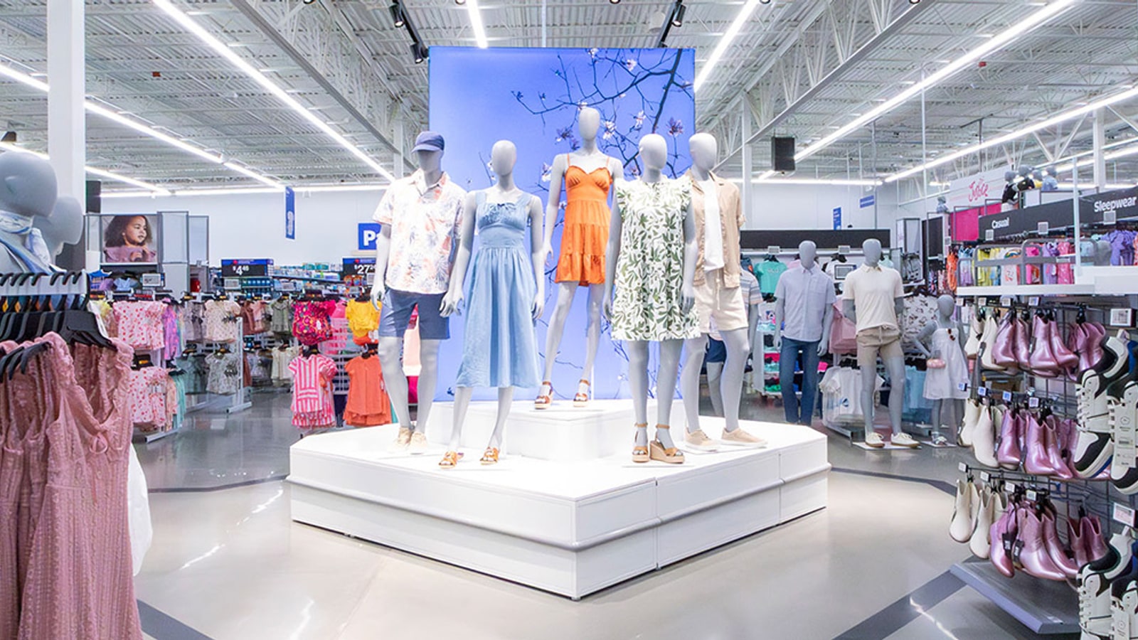Official Walmart image of the fashion department in its next-generation Cypress Supercenter.