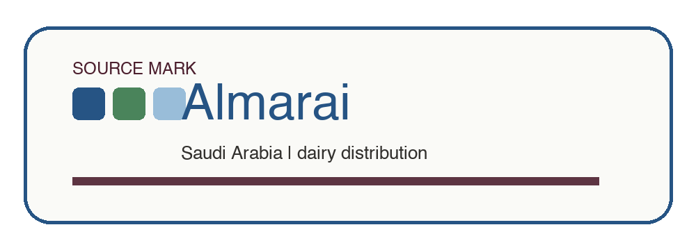 Almarai editorial wordmark treatment