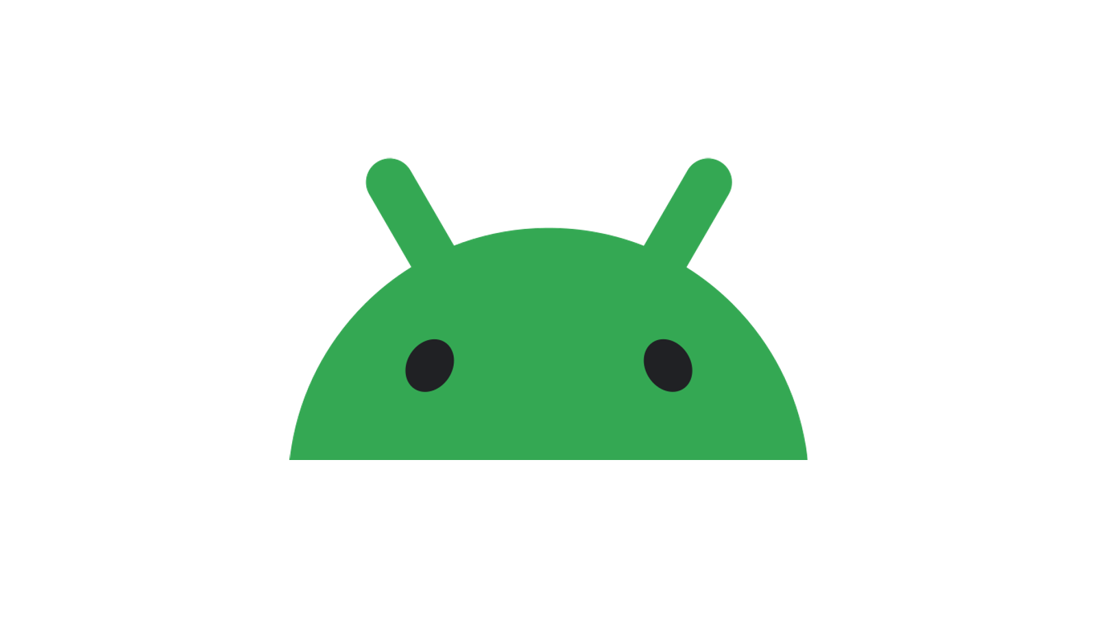 Official flat green Android robot head.