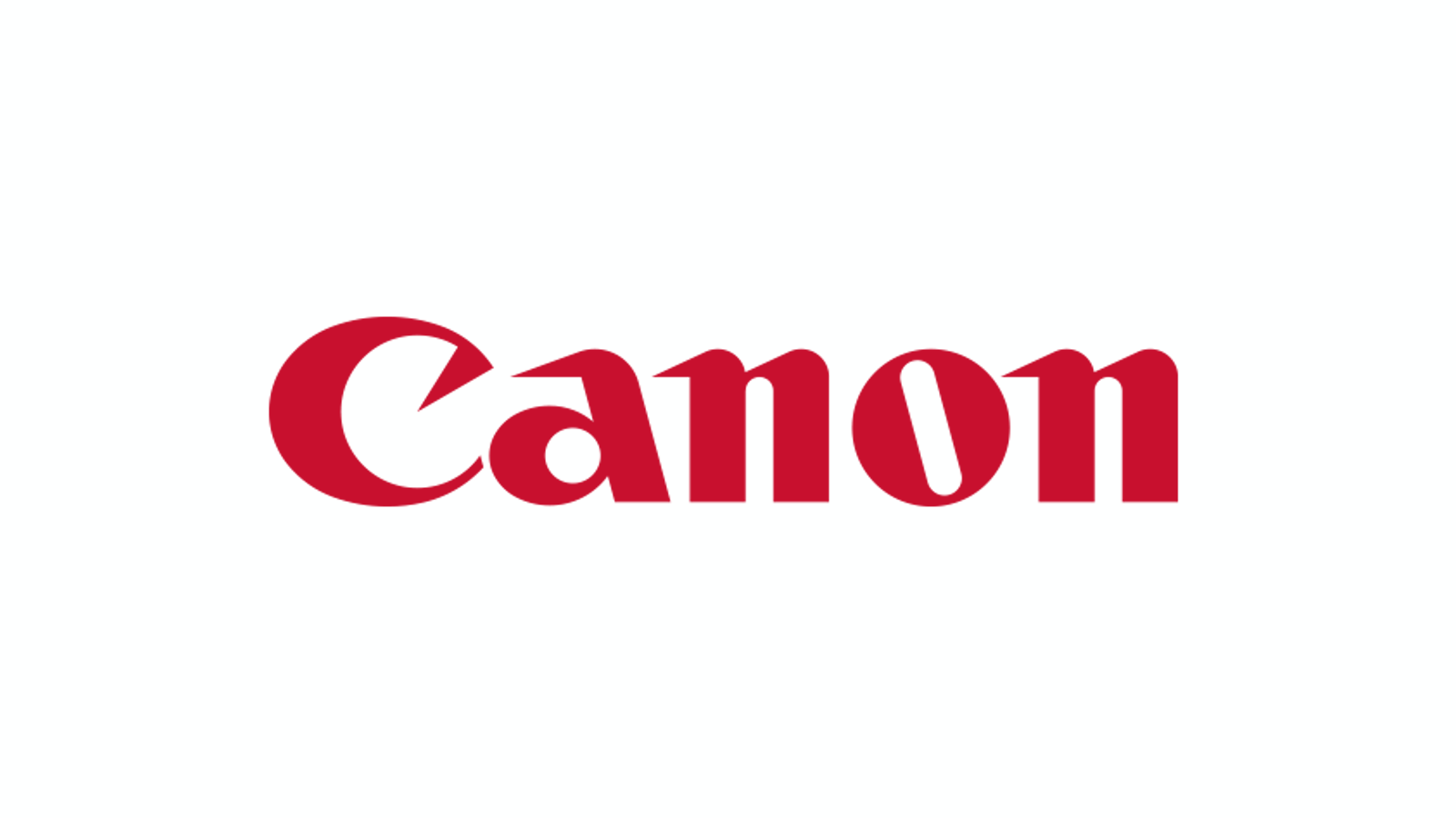 Canon red wordmark on a white field.