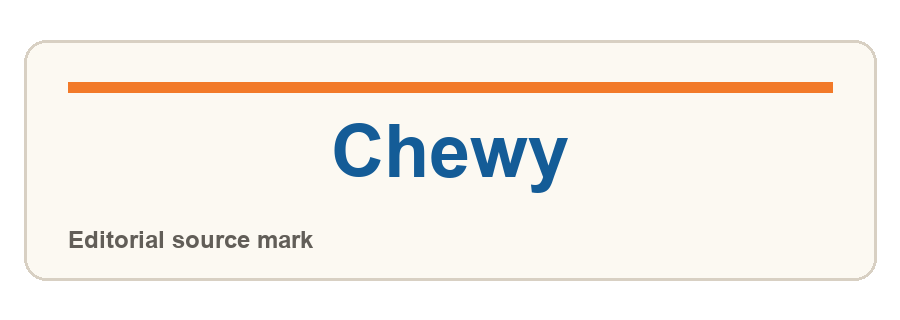 Chewy editorial source-mark treatment