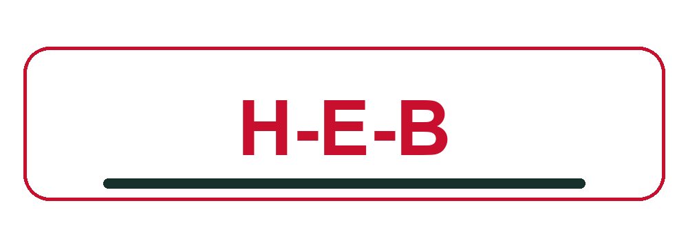 H-E-B editorial wordmark treatment