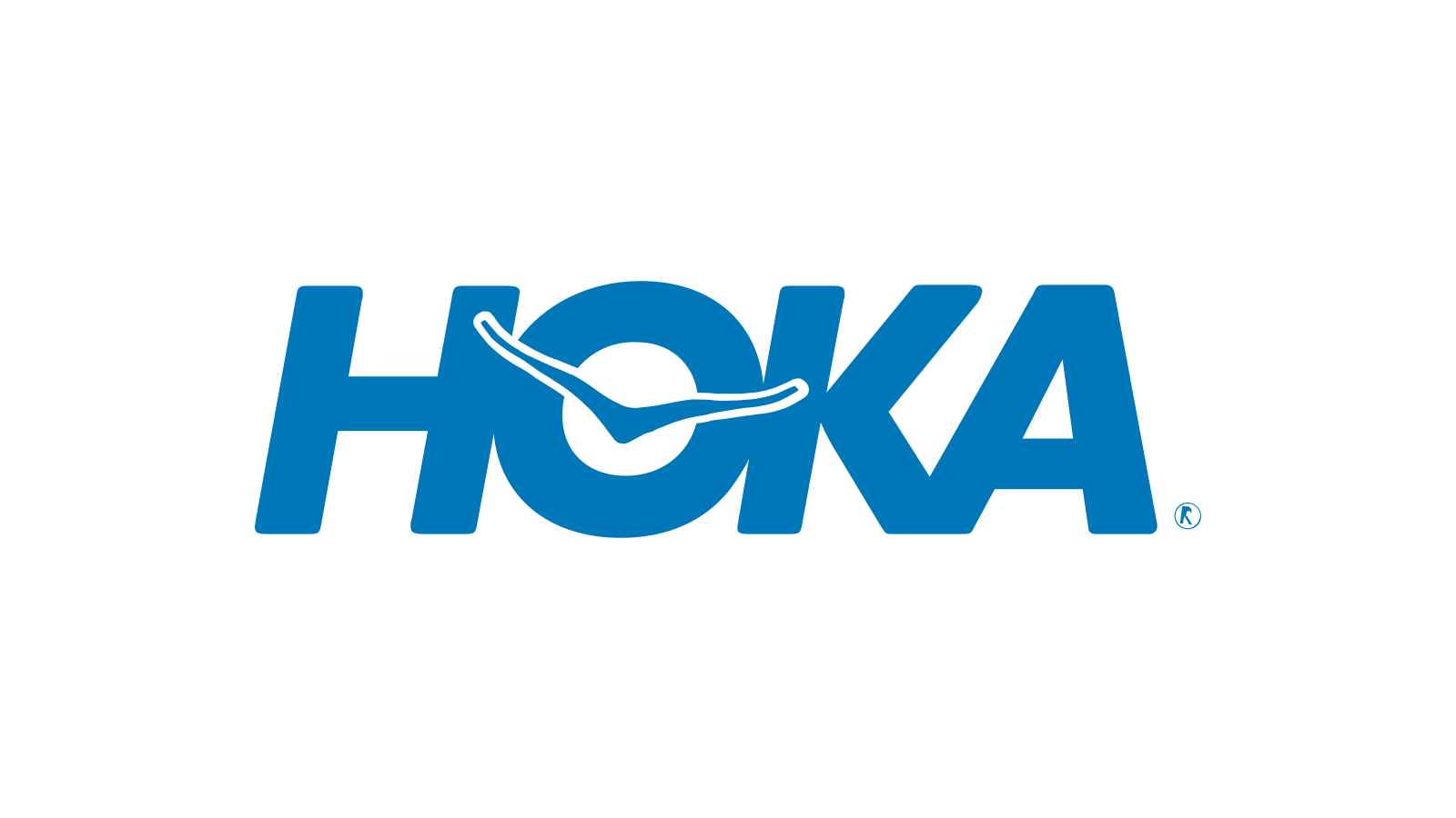 HOKA blue wordmark.