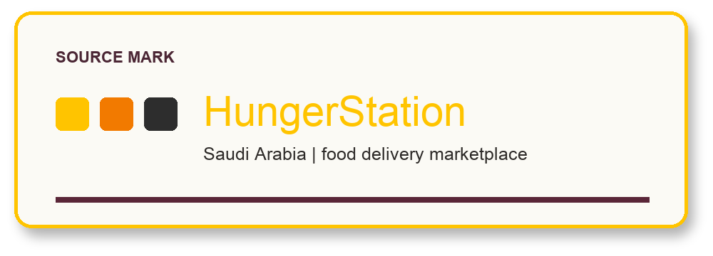 HungerStation editorial wordmark treatment