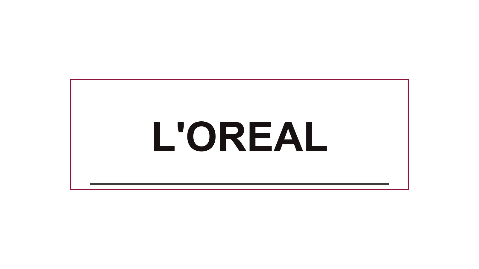 L'Oreal source-backed current mark on a fixed white canvas.