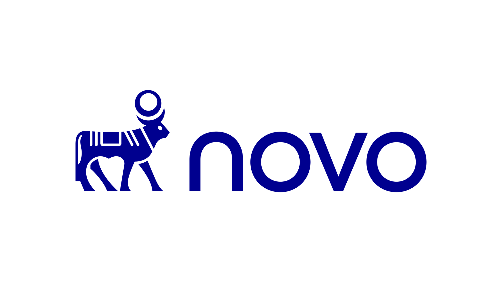 Novo 2026 official Lasting Blue lockup with the right-facing Apis bull.