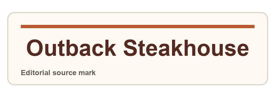 Outback Steakhouse editorial source-mark treatment