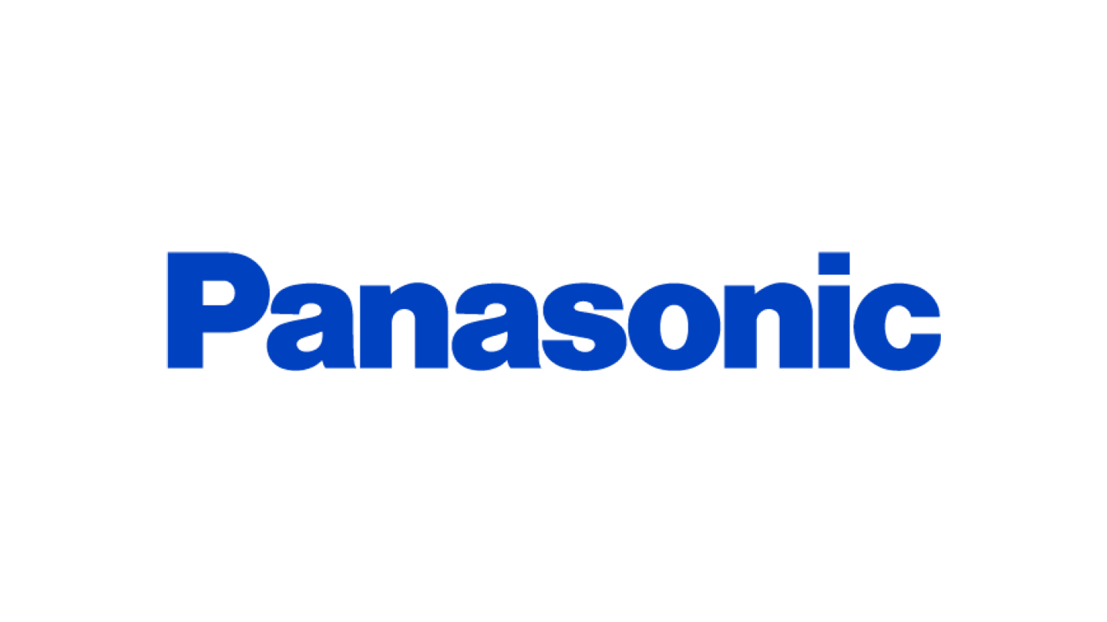 Panasonic blue wordmark on a white field.