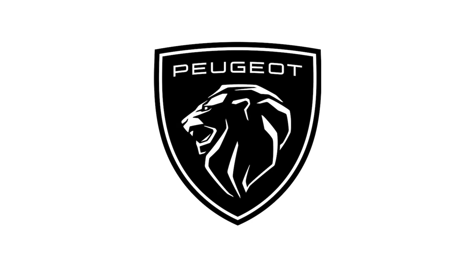 Current Peugeot lion-head shield and wordmark.