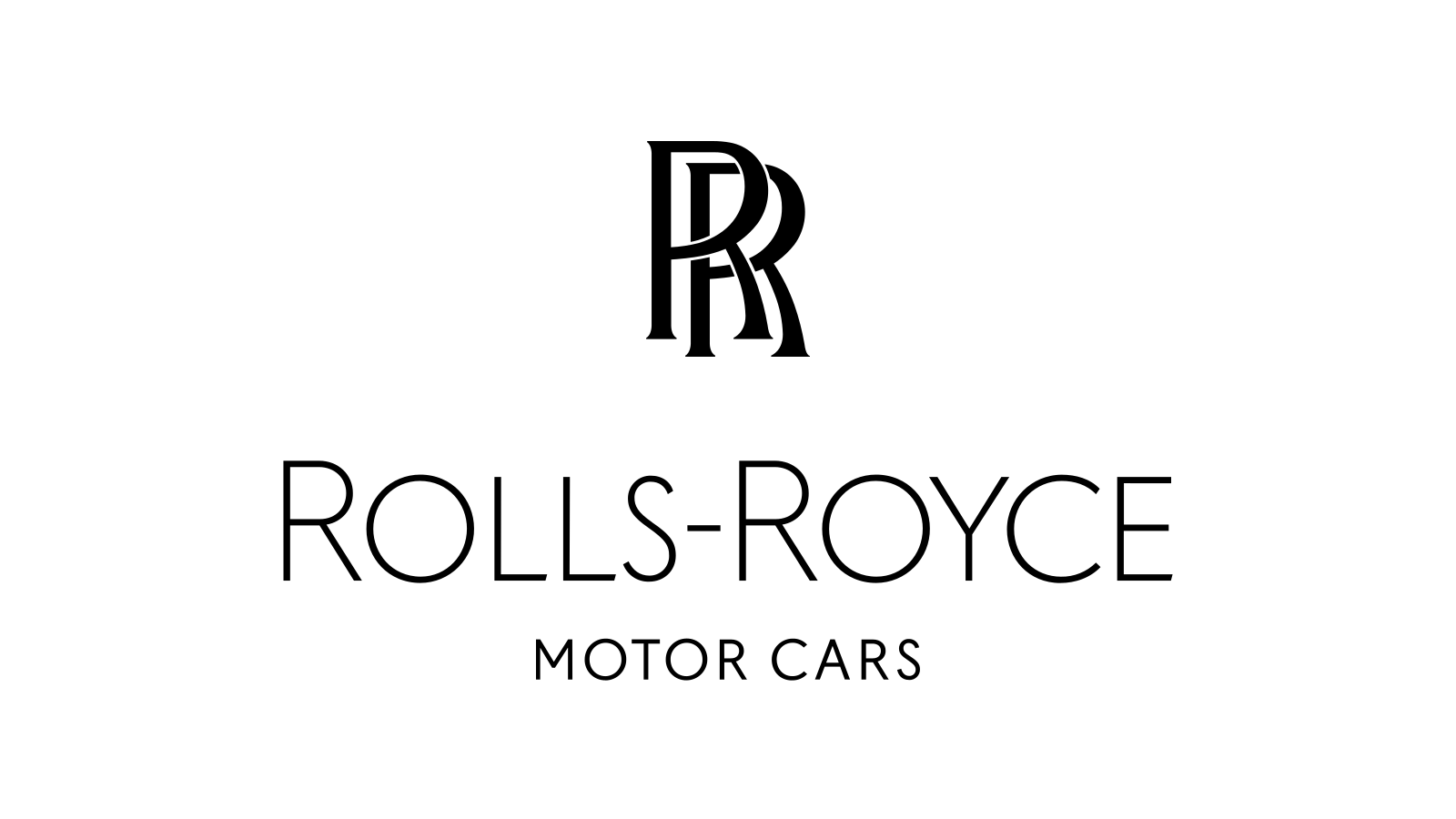 Current Rolls-Royce Motor Cars monogram and wordmark centered on a fixed canvas.