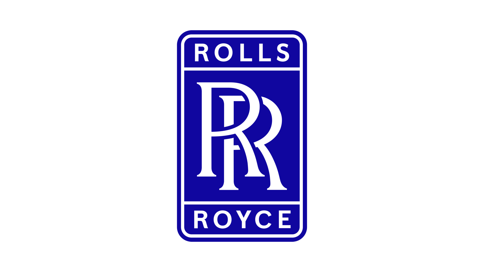 Current Rolls-Royce plc blue badge centered on a white source canvas.