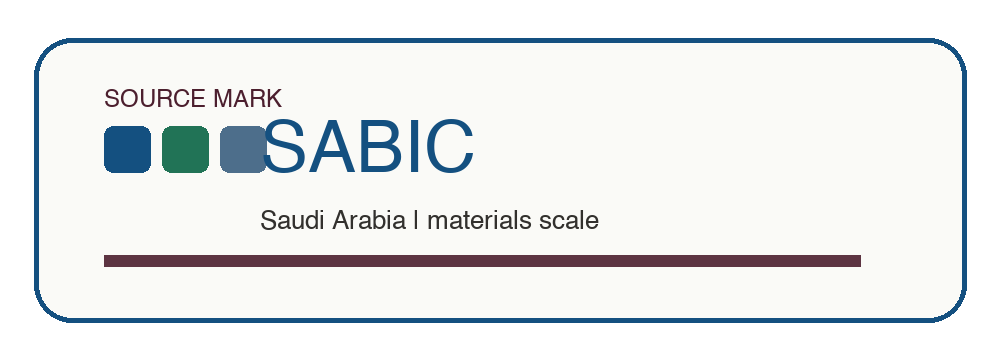 SABIC editorial wordmark treatment