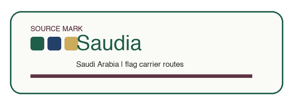 Saudia editorial wordmark treatment