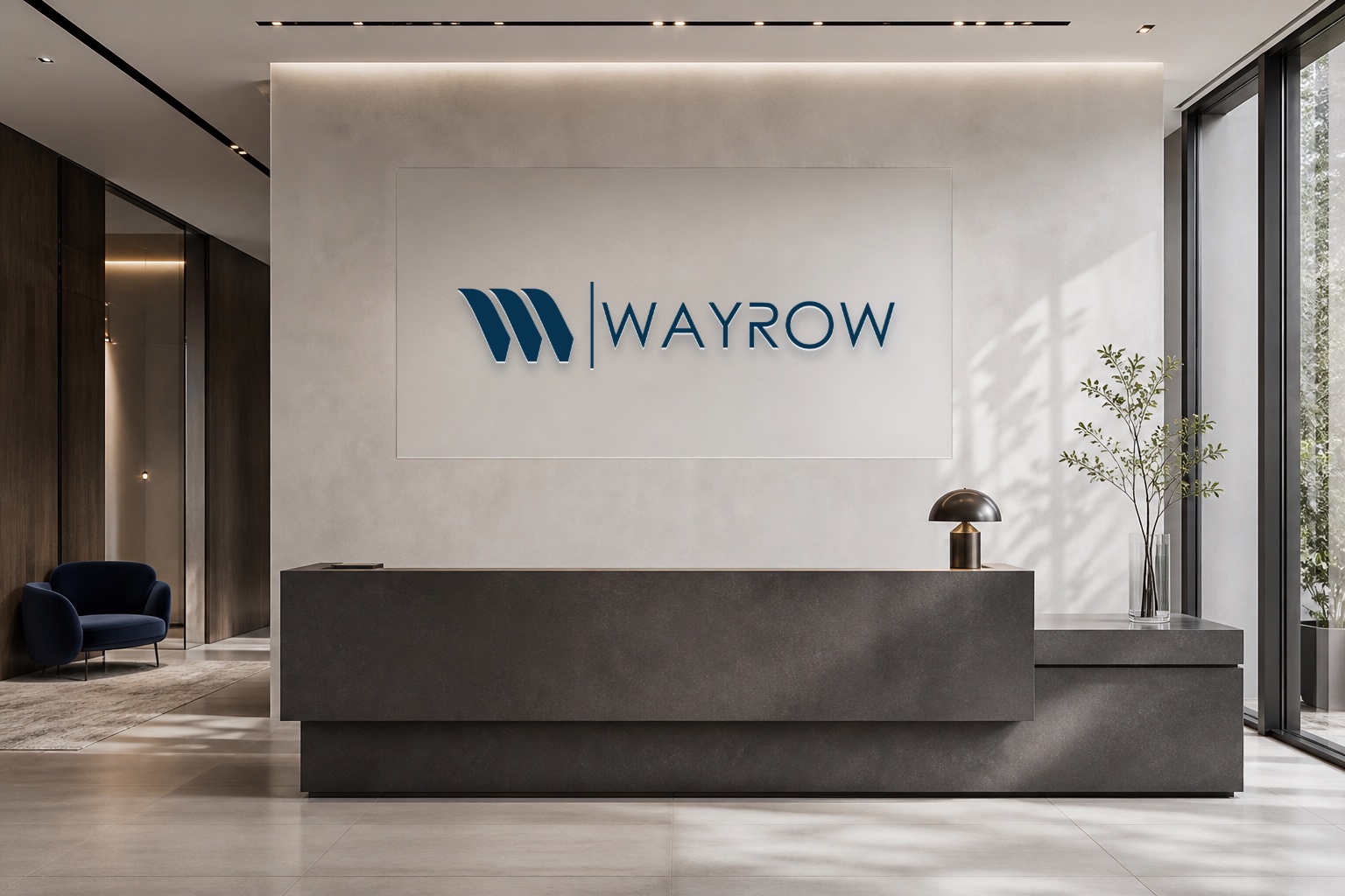 Wayrow dimensional reception wall sign