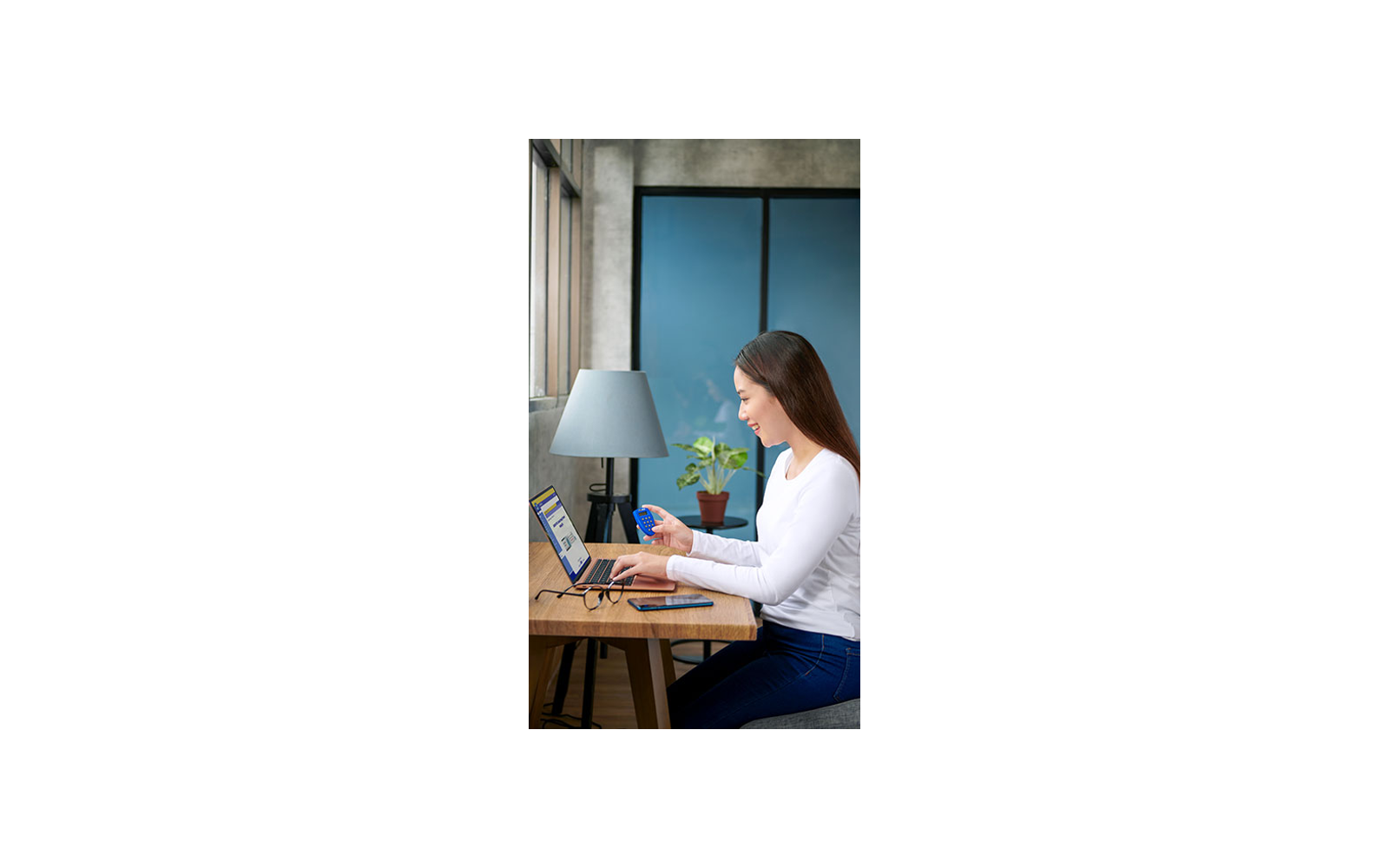 BCA customer using a laptop