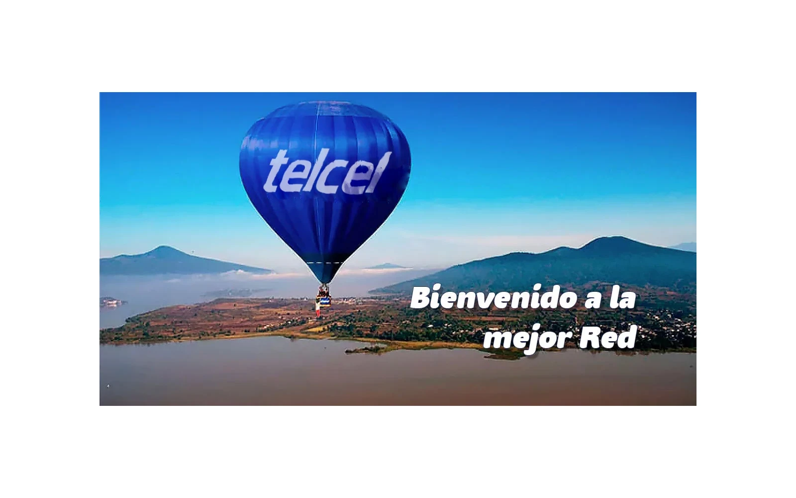 Telcel campaign featuring a branded hot-air balloon