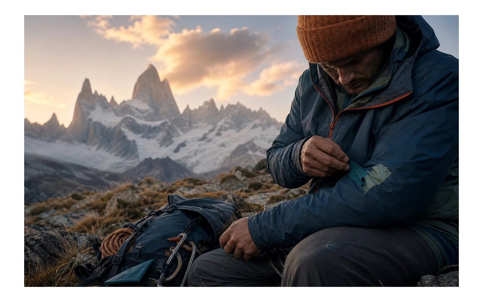 Editorial illustration of an outdoor repair ritual