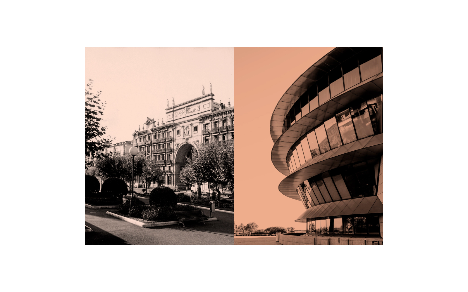 Santander historical and modern headquarters photographs