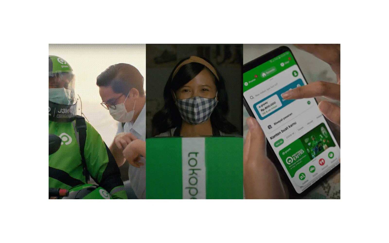 Tokopedia service and community scenes from GoTo