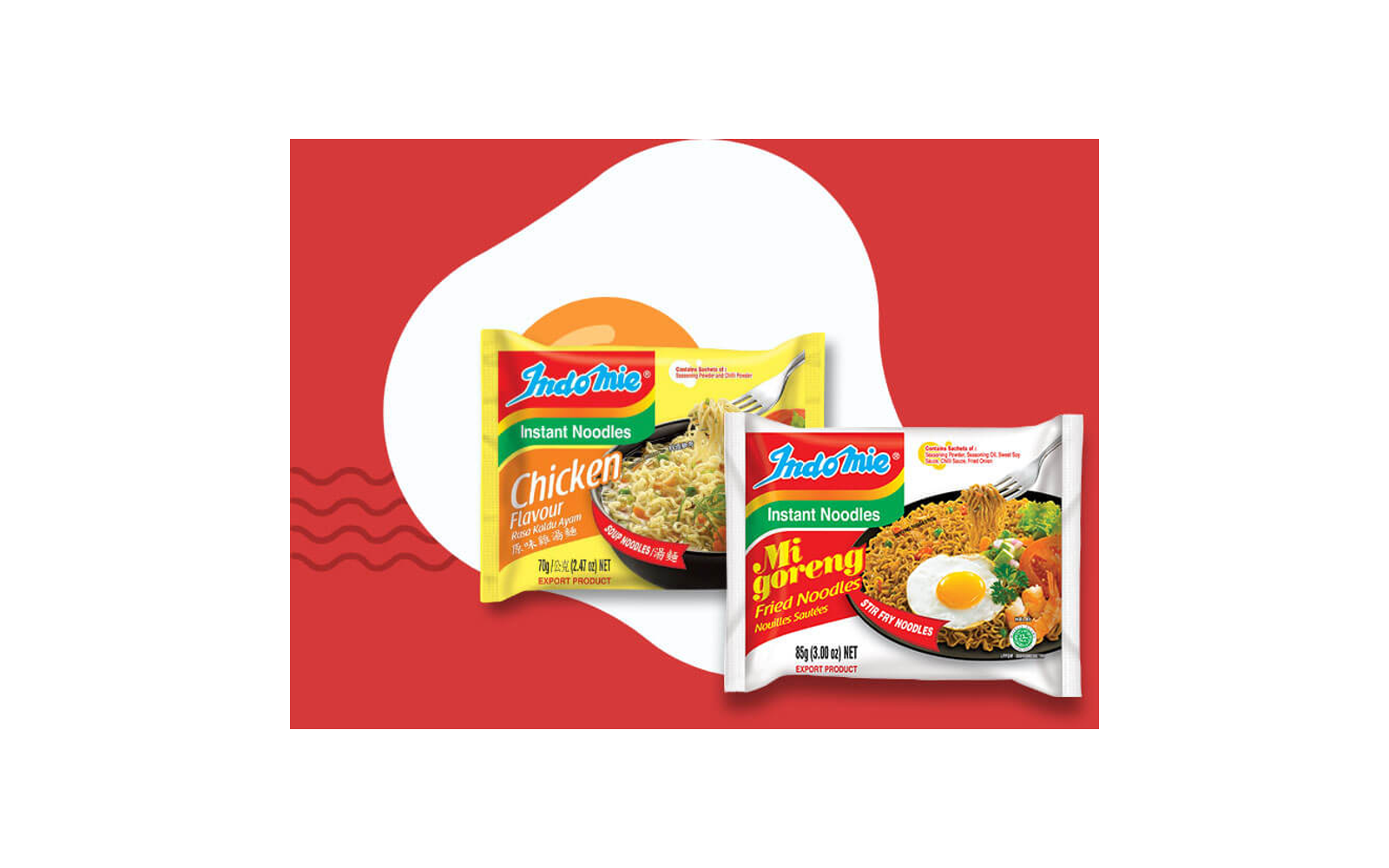 Indomie instant noodle packages