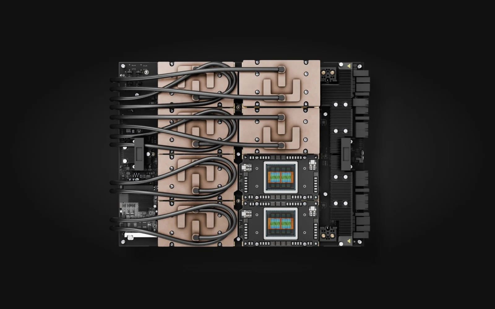 Official AMD Instinct MI350 Series platform product photograph showing the accelerator assembly.