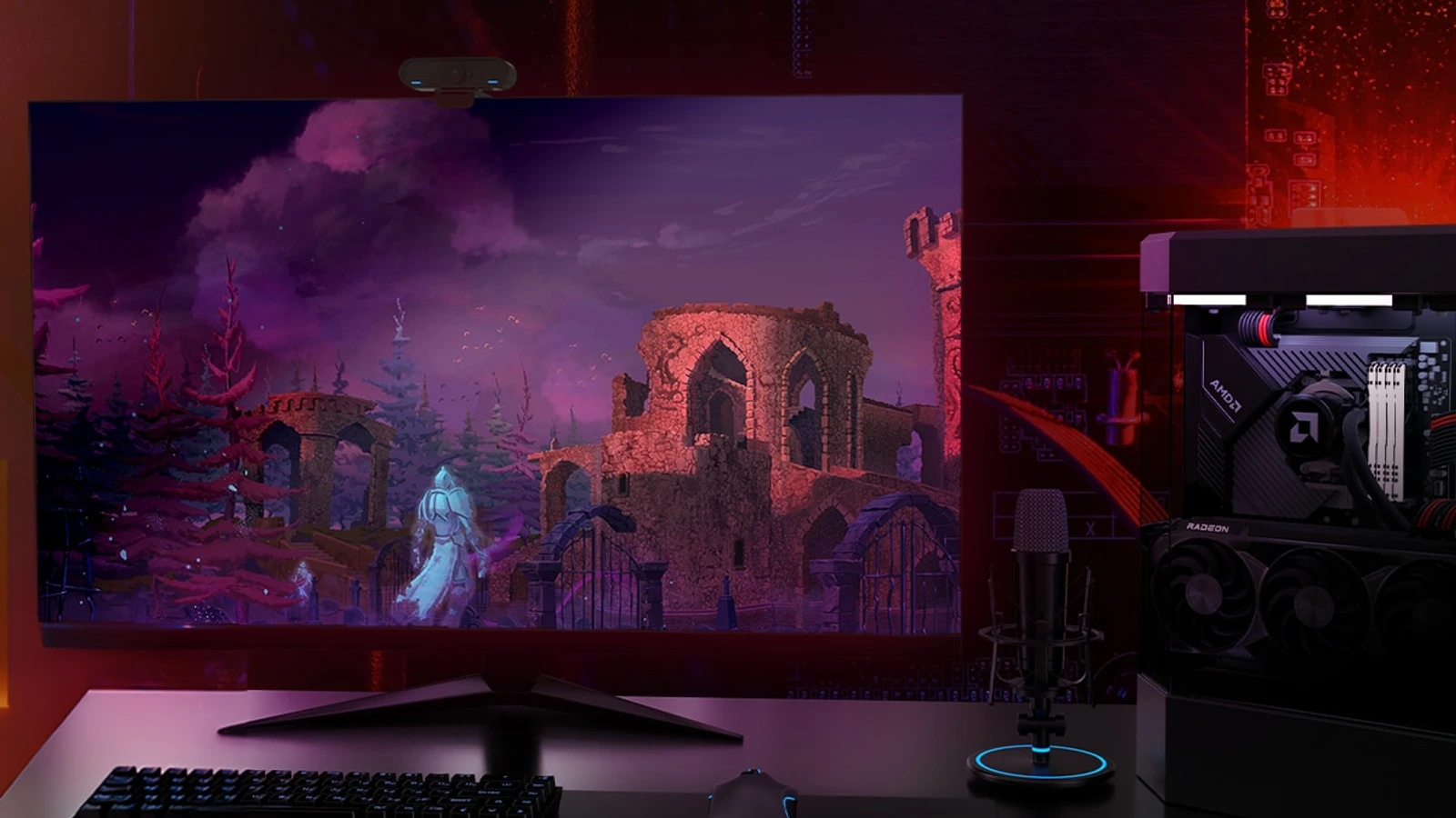 AMD Radeon gaming setup shown on the official graphics product page.