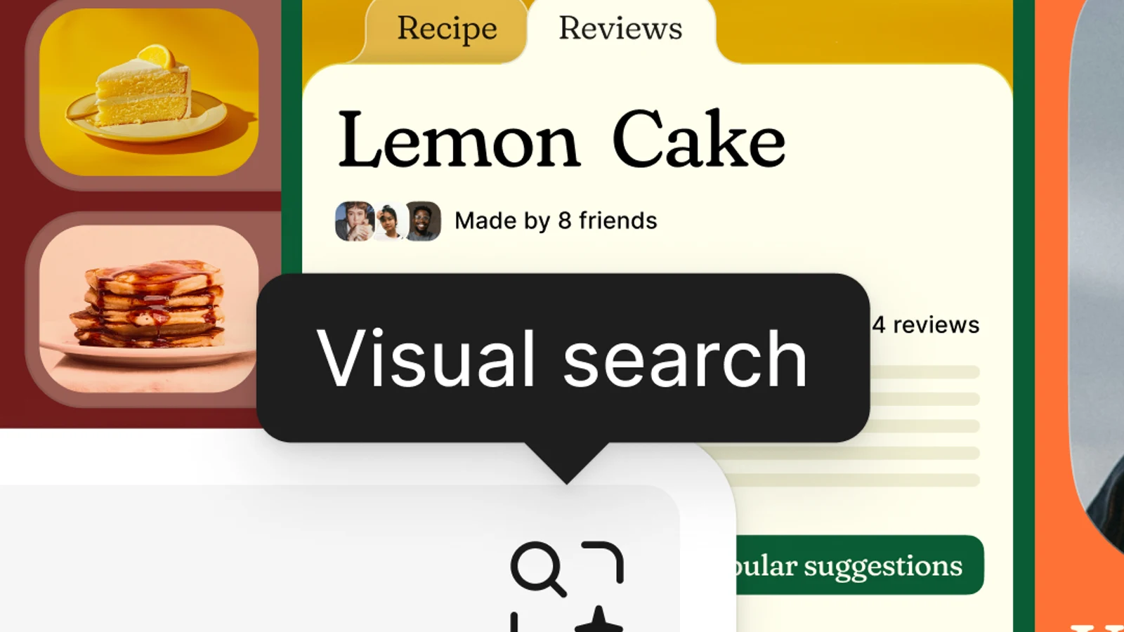 Figma Visual Search example using recipe-card designs and an image-search control.